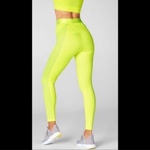Fabletics Ribbed Neon High Waisted Leggings